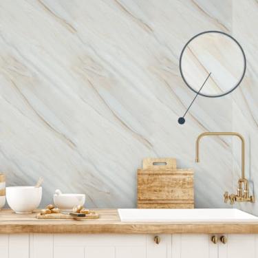 Imagem de Papel de Parede Marmorizado Para Sala Autocolante Adesivo Lavável Mármore Para Banheiro Cozinha