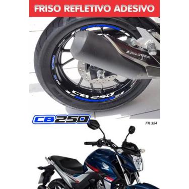 Imagem de 1 Kit Friso Refletivo Azul+1 Kit Ploter Vinil Cb 250 Twister - Resitan