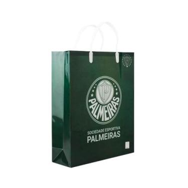 Imagem de Sacola De Presentes Escudo Time 33x9x27cm - Palmeiras - Mileno