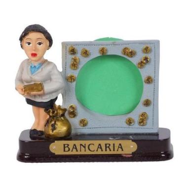 Imagem de Boneco Profissional Bancaria Miniatura C/ Porta Foto 8 Cm - Zona Livre