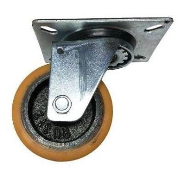 Imagem de (6pçs) Rodízio Alumínio C/ Pu 3pol. Base Girat. 150kg Roda - ABCMAIOR