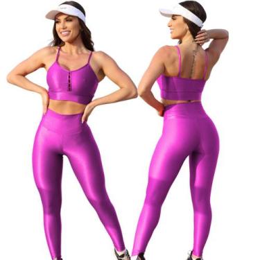 Imagem de Conjunto Fitness Calça Basica Compressão Cores em Poliamida - Leve Bea