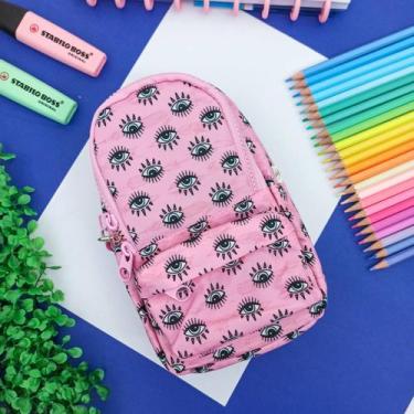 Imagem de Estojo Escolar Mini Mochila Colorido Estampado - Daterra  Mochilinha, 