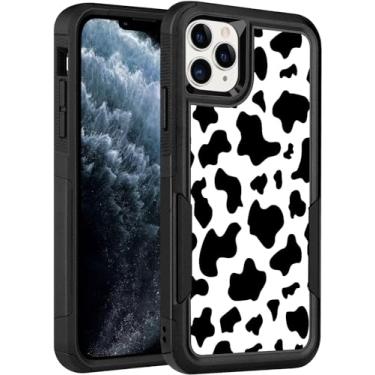 Imagem de LOQUPE Capa projetada para iPhone 11 Pro, capa protetora resistente, resistente, leve, fina, à prova de choque para iPhone 11 Pro de 5,8 polegadas, mulheres meninas e meninas, estampa de vaca fofa
