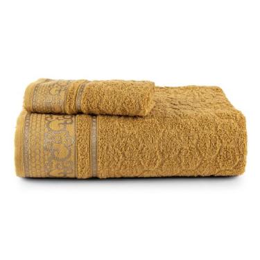 Imagem de Kit De Toalhas Banho e Rosto Eudora Ocre - MTR ENXOVAIS LTDA