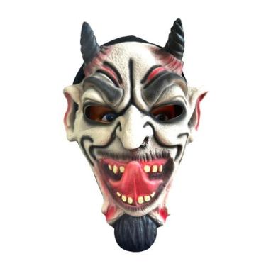 Imagem de Fantasia Máscara Diabo Lucifer com língua pra fora e chifres - Blook