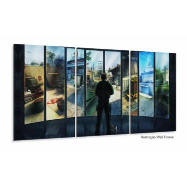 Imagem de Quadro Decorativo Csgo Mapas  Tecido 120x60 em tecido 3 peças - Wall F