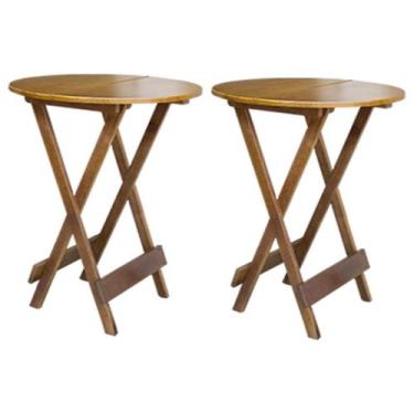 Imagem de Kit 2 Mesas de Madeira Bistrô Dobravel Ideal para Bar e Restaurante Me