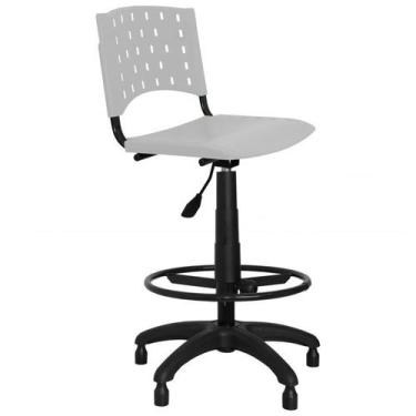 Imagem de Cadeira Caixa Giratória Plástica Branca - ULTRA Móveis - Ultra Móveis 