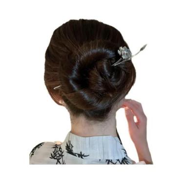 Imagem de Grampos de Cabelo Vintage Estilo Chinês - Pingente Espada Rubi - Acess