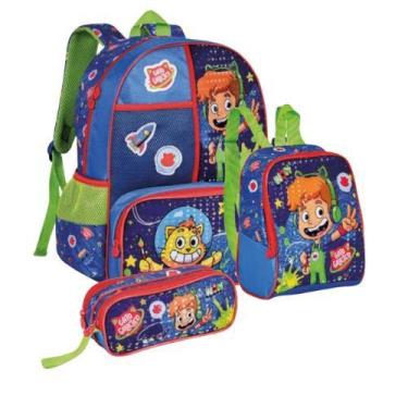 Imagem de Kit Do Gato Galactico Escolar Infantil Com Mochila De Costas, Lancheir