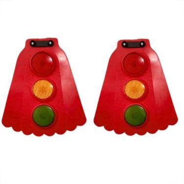 Imagem de 2 Parabarro de Fixação no Paralama  Olhos de Gato C/ Sinaleiro  - MMGK