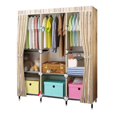 Imagem de Guarda-roupa Armário de guarda-roupa em pé para casa autônomo rack de roupas tecido armário de armazenamento para pendurar roupas economia de espaço armário