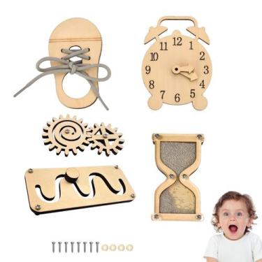 Imagem de Conjunto de peças DIY Busy Board, 5 unidades - Série Potatomato Wooden