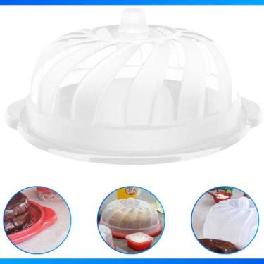 Imagem de Boleira C/ Tampa Prato Redondo Porta Bolo Prato Pudim Manjar Pães Cozi