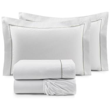 Imagem de Roupa de Cama Solteiro King Glass Clean Algodão 200 Fios 03 Peças  - B