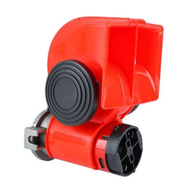 Imagem de Horno de Caracol Elétrico de Ar Alto, Carro de 12V Exclusivo Chifre de Boca Quadrada Vermelha para Navios de Caminhão de Motocicleta, Material Plástico Durável de Super Volume,