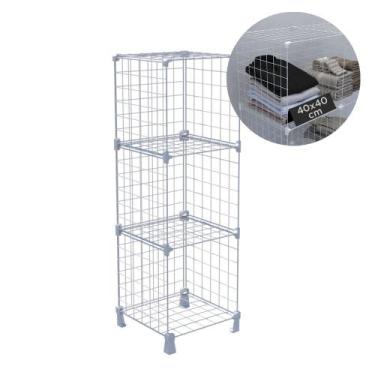 Imagem de Estante de Livro Disco de Vinil LPs 3 Nichos 40x40cm Prateleira Aramad