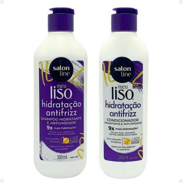 Imagem de Kit Salon Line Meu Liso Hidratação Antifrizz: Shampoo 300ml e Condicionador 200ml Hidratante e Antiumidade
