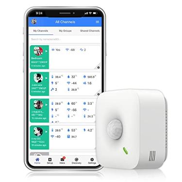 Imagem de UbiBot Sensor De Movimento Ms1P Sem Fio Com Aplicativo Gratuito E Alertas Por E-Mail, Wi-Fi Conexão Ethernet, Fonte Alimentação Poe. Compatível Ifttt Alexa (Apenas 2,4 Ghz).