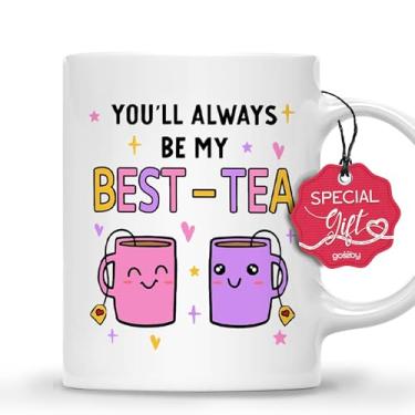 Imagem de Gossby Caneca de café Friend - YOU'LL ALWAYS BE MY BEST-TEA - Presente de melhor amiga para mulheres - Presente de amizade de Natal para amigas - Presente de aniversário para melhor amiga - Presente