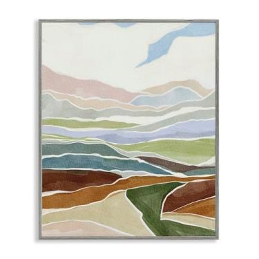 Imagem de Stupell Industries Southwestern Canyon Design de arte giclée emoldurado cinza com listras ásperas por Nikita Jariwala, 28 x 35 cm