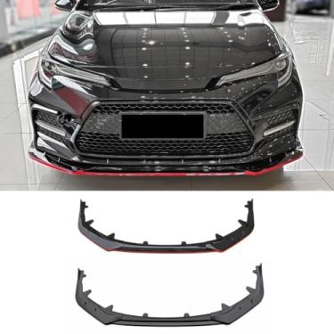 Imagem de Lábio do para-choque dianteiro do carro compatível com LEVIN 2021 difusor divisor dianteiro Spoiler Body Kit acessórios para carro (preto vermelho)