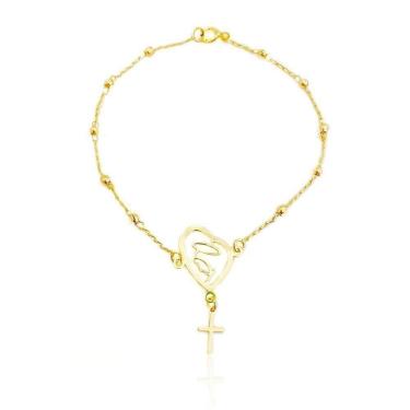 Imagem de Pulseira Terço Maria Banhado A Ouro 18k