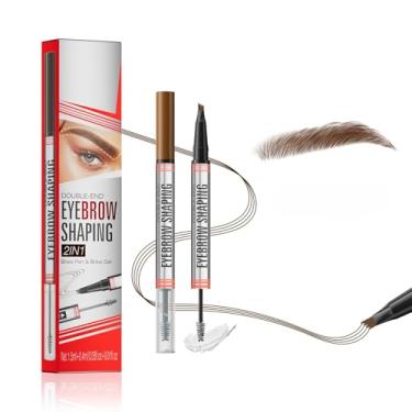 Imagem de HyliNomi Caneta Para Sobrancelhas Microblading Mulheres E Meninas, Gel Transparente Sobrancelhas, Lápis De Design Curvo 2 Em 1 Com Aplicador 4 Pontas, Traços Naturais Semelhantes A Pelos, Dura O Dia