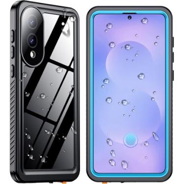 Imagem de SPIDERCASE Capa à prova d'água para Samsung Galaxy S25 Edge, protetor de tela e lente de câmera integrado, [IP68 debaixo d'água][3,5 m grau militar à prova de choque], azul/transparente