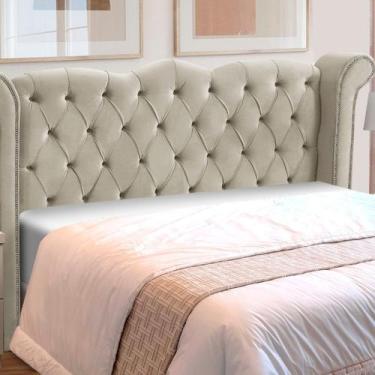 Imagem de Cabeceira Solteiro Estofada Madeira Luxo Cama Box Lunna - D'Julia, Beg