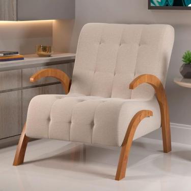 Imagem de Poltrona Cecilia Mel/Bronze - Viero Móveis, Moderno, Bege