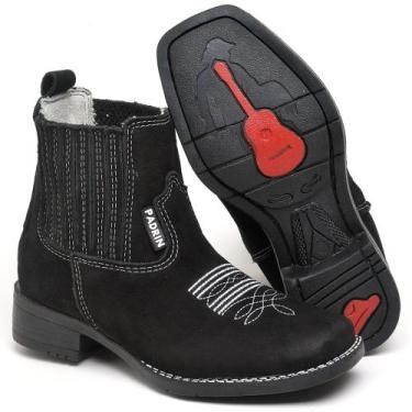 Imagem de Botina Infantil Masculina Ref.:090 Cowboy Agro Couro Nobuck Peão Moda 