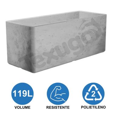 Imagem de Cachepô Floreira Urbe 100 Jardineira Polietileno 100x40x40cm Japi Cimento Queimado
