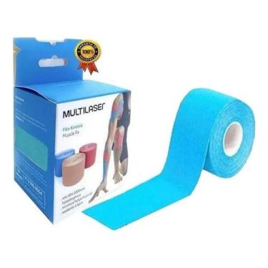 Imagem de Kinesio Tape Fita Bandagem Elastica Fix Funcional - Multi, Azul