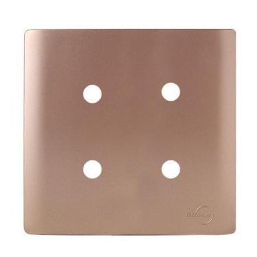 Imagem de Placa Para 4 Furos Com Suporte 4X4 - Novara Ouro Rose - Dicompel Novar