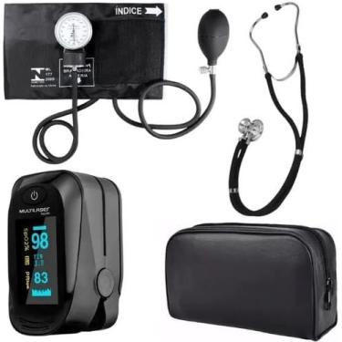 Imagem de Kit Acadêmico Para Enfermagem Premium Com Oxímetro E Estojo, Preto