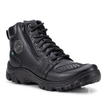 Imagem de Bota Coturno Militar Motociclista Ziper Lateral Crshoes 8020, Preto, 3