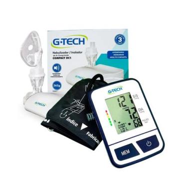 Imagem de Kit Cuidado Respiratório e Pressão: Ap. BSP11 + Inalador Compact DC1 -