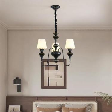 Imagem de Lâmpada Pingente Candelabro LED De Latão Com Estilo Luxuoso Americano E Retro: Design Criativo Para Sala De Estar, Restaurante, Quarto, Estudo, Villa, Hotel E Café (I Preto 3 luzes)