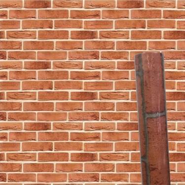 Imagem de Papel de Parede Autoadesivo Tijolo, 10 metros = 2 Rolos de 5m X 45cm, Marrom, Textura Rústica, Decorativo