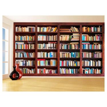 Imagem de Papel De Parede 3D Estante De Livros Fundo Vídeo 3,5M Est04