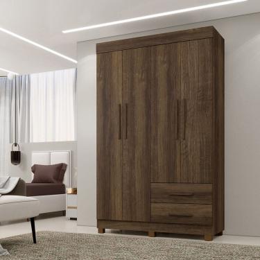 Imagem de Guarda Roupa Solteiro 4 Portas 2 Gavetas com Pés Copacabana New Benetil