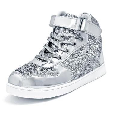 Imagem de Tênis Wooowyet Glitter High Top Shoes para crianças, meninos e meninas