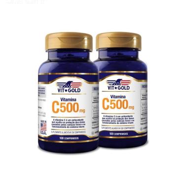 Imagem de Vitamina C 500 Mg Vitgold Kit 2X 100 Comprimidos.