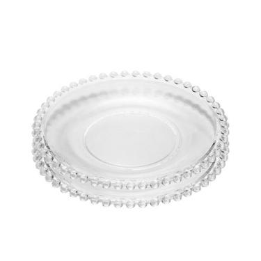 Imagem de Jogo Pratos De Cristal Sobremesa Bolinha Wolff 20cm 2 Peças