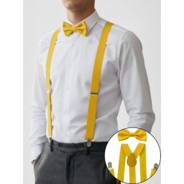 Imagem de Kit Suspensório e Gravata Borboleta Adulto Cores Variadas Social e Eve