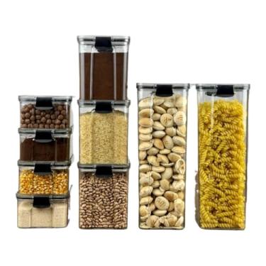 Imagem de Kit De Potes HerméTicos Para Cozinha - Organizador De Mantimentos Para Dispensa E ArmáRio(Kit 9-9 Potes)