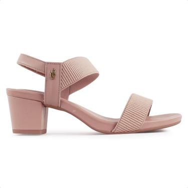 Imagem de Sandália Fem Usaflex Couro Salto Bloco Rosê Y8204067