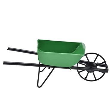 Imagem de Grcfumo Carrinho de mão de brinquedo, carrinho de jardim em miniatura para casa de bonecas, acessórios de mobília para casa de bonecas de metal, ferramenta de jardim para casa de b